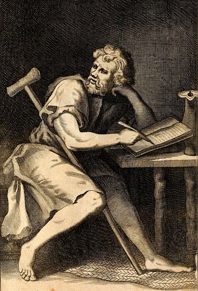 Engraved portrait of Epictetus, 1715