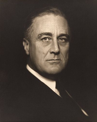 Portrait photograph of Franklin D. Roosevelt